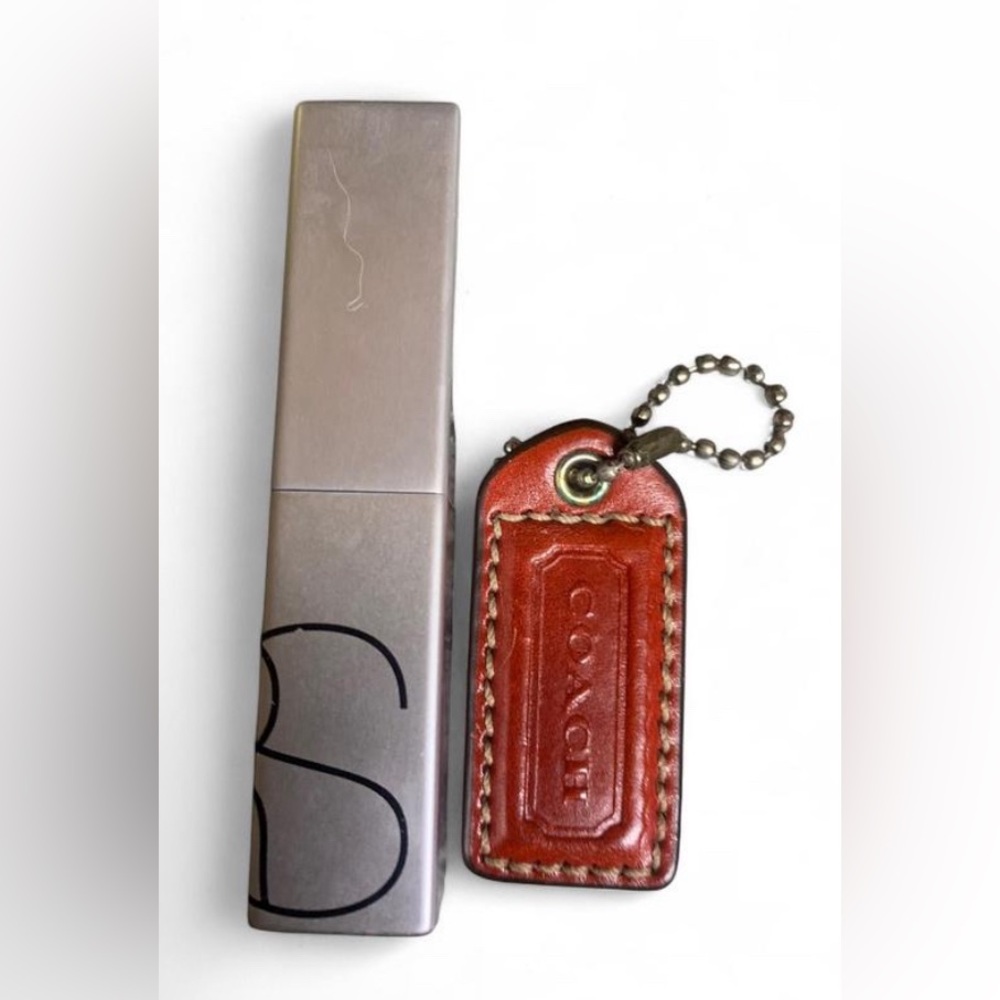 Authentic Vintage Coach Leather Hangtag – Rich Cognac Brown – 2” Red
